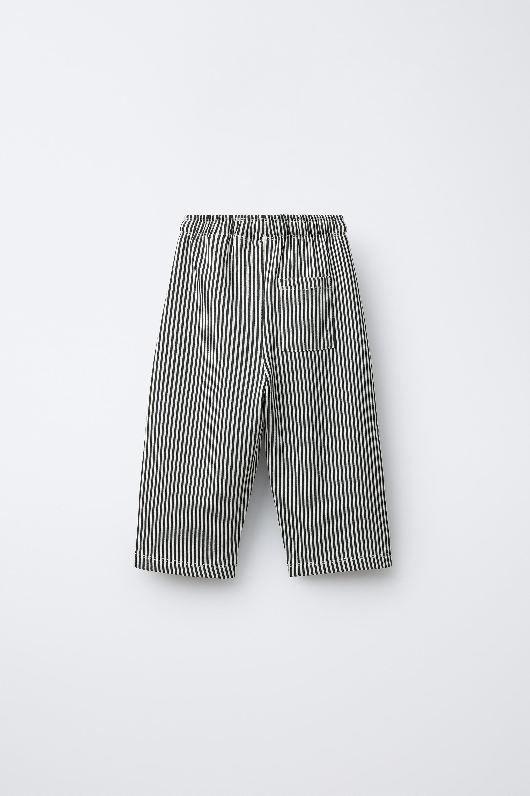 PANTALON EN MOLLETON À RAYURES